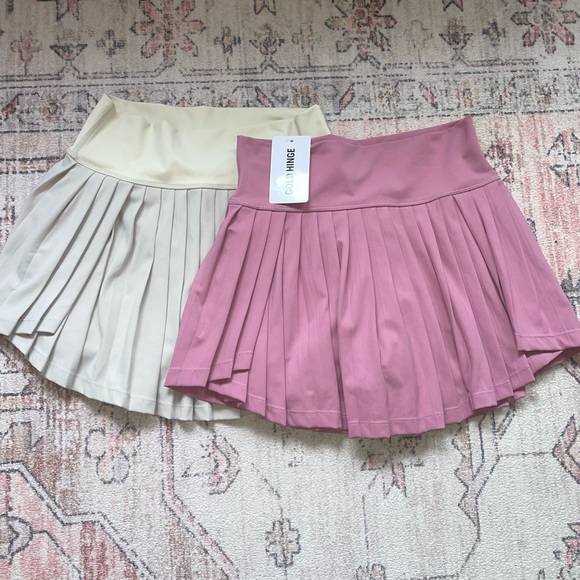Goldhinge Dresses & Skirts - NWT Bundle 2 Goldhinge Pleated Skirts Pink and Cream Womens M